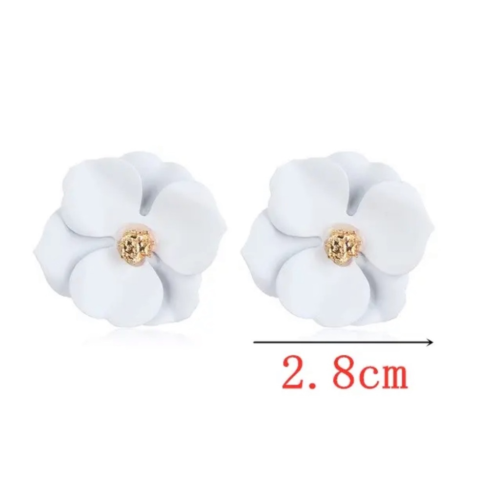 White Gold Filled Floral Earrings